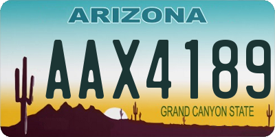 AZ license plate AAX4189