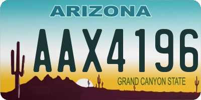 AZ license plate AAX4196