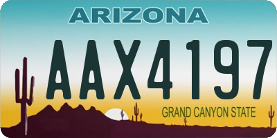 AZ license plate AAX4197