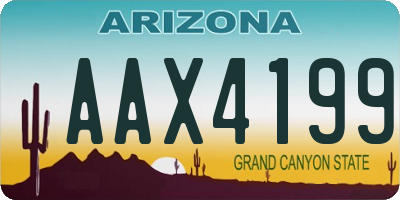 AZ license plate AAX4199