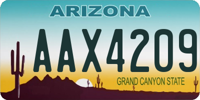 AZ license plate AAX4209