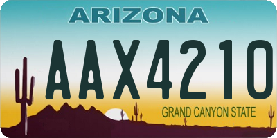 AZ license plate AAX4210