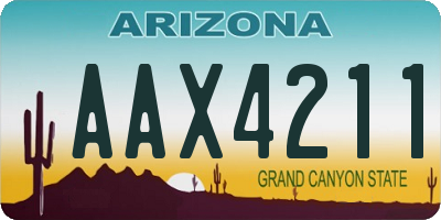 AZ license plate AAX4211