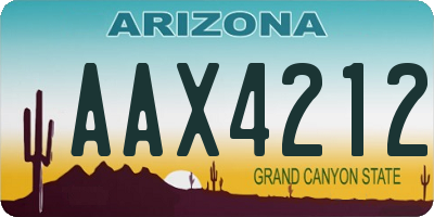 AZ license plate AAX4212