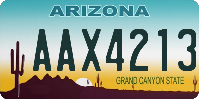 AZ license plate AAX4213