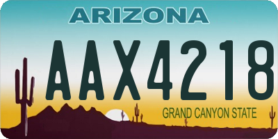 AZ license plate AAX4218