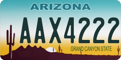 AZ license plate AAX4222