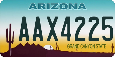 AZ license plate AAX4225