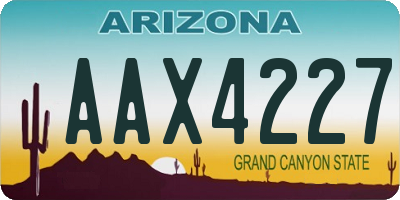 AZ license plate AAX4227