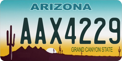 AZ license plate AAX4229