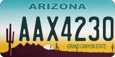 AZ license plate AAX4230