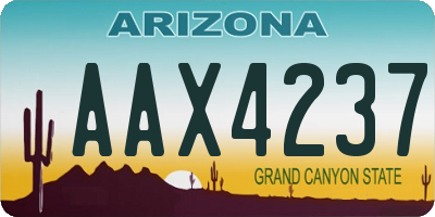 AZ license plate AAX4237