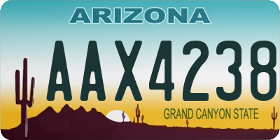 AZ license plate AAX4238