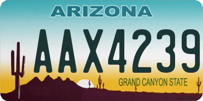 AZ license plate AAX4239