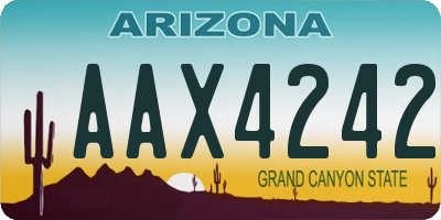 AZ license plate AAX4242