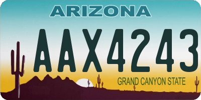 AZ license plate AAX4243