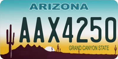 AZ license plate AAX4250