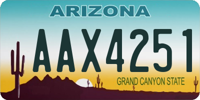 AZ license plate AAX4251