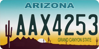 AZ license plate AAX4253