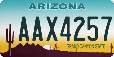 AZ license plate AAX4257