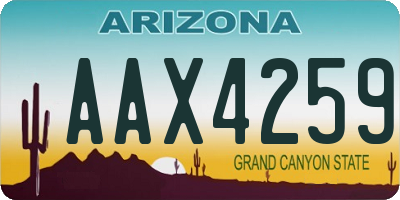 AZ license plate AAX4259