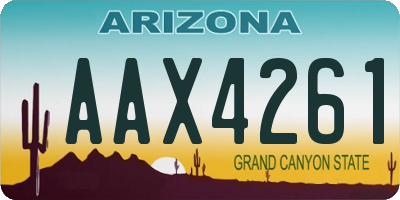 AZ license plate AAX4261
