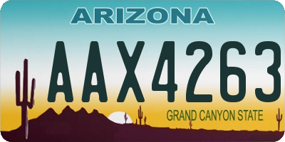 AZ license plate AAX4263