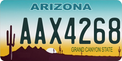 AZ license plate AAX4268