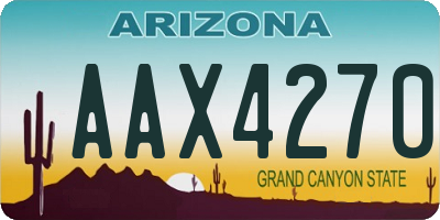 AZ license plate AAX4270