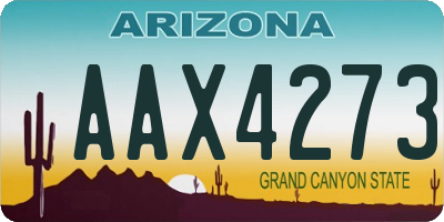 AZ license plate AAX4273