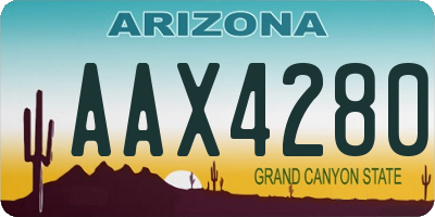 AZ license plate AAX4280