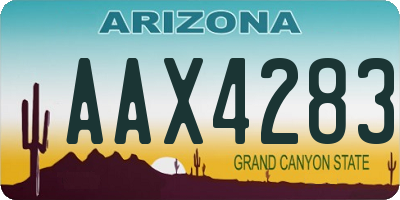 AZ license plate AAX4283