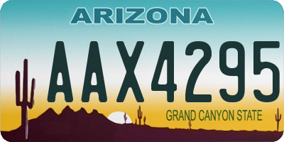 AZ license plate AAX4295