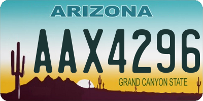 AZ license plate AAX4296