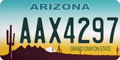 AZ license plate AAX4297