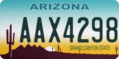 AZ license plate AAX4298