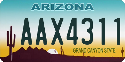 AZ license plate AAX4311