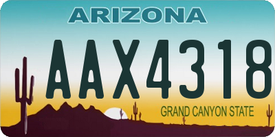AZ license plate AAX4318