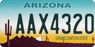 AZ license plate AAX4320