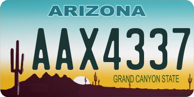 AZ license plate AAX4337