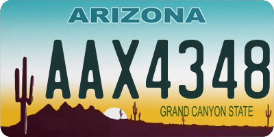 AZ license plate AAX4348