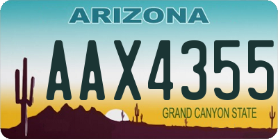 AZ license plate AAX4355