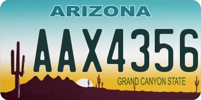 AZ license plate AAX4356