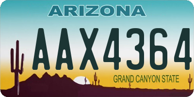 AZ license plate AAX4364