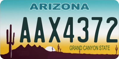 AZ license plate AAX4372