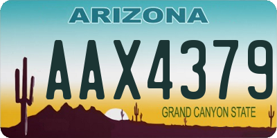 AZ license plate AAX4379