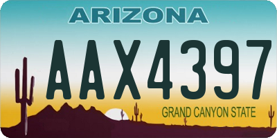 AZ license plate AAX4397