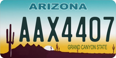 AZ license plate AAX4407
