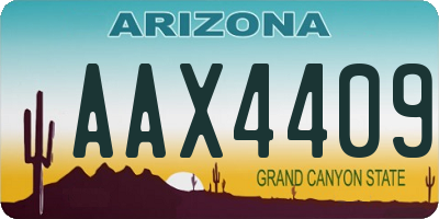 AZ license plate AAX4409
