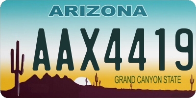 AZ license plate AAX4419